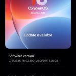 OxygenOS 16 Update for OnePlus 12R - Software Update Page