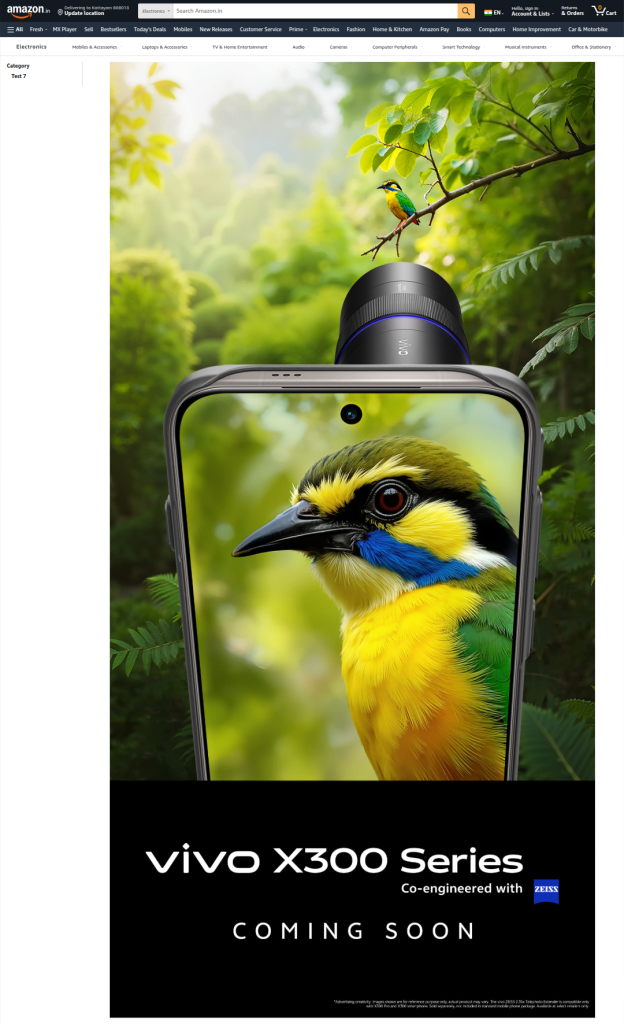 Vivo X300 Series - Amazon Landing Page