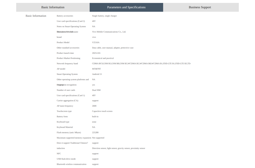Vivo Y500 Pro (V2516A) - China Telecom Listing (3)