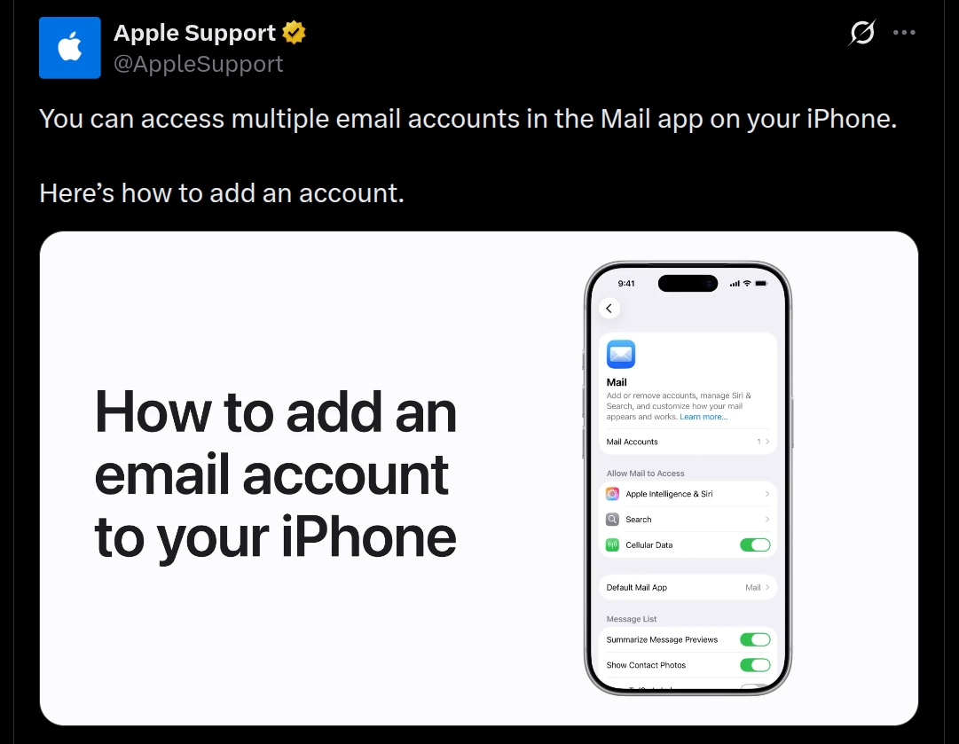 Add Multiple Email Accounts in the Apple iPhone's Mail App - X Post