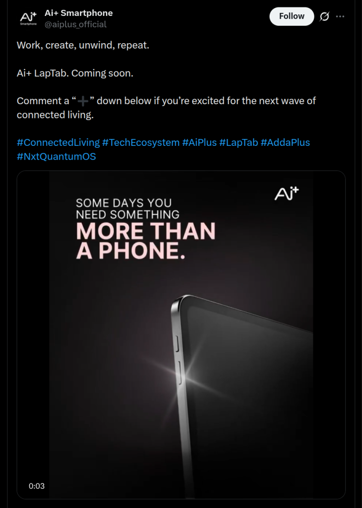 Ai+ LapTab - X Post