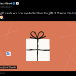 Claude Gift Cards Now Available - X Post