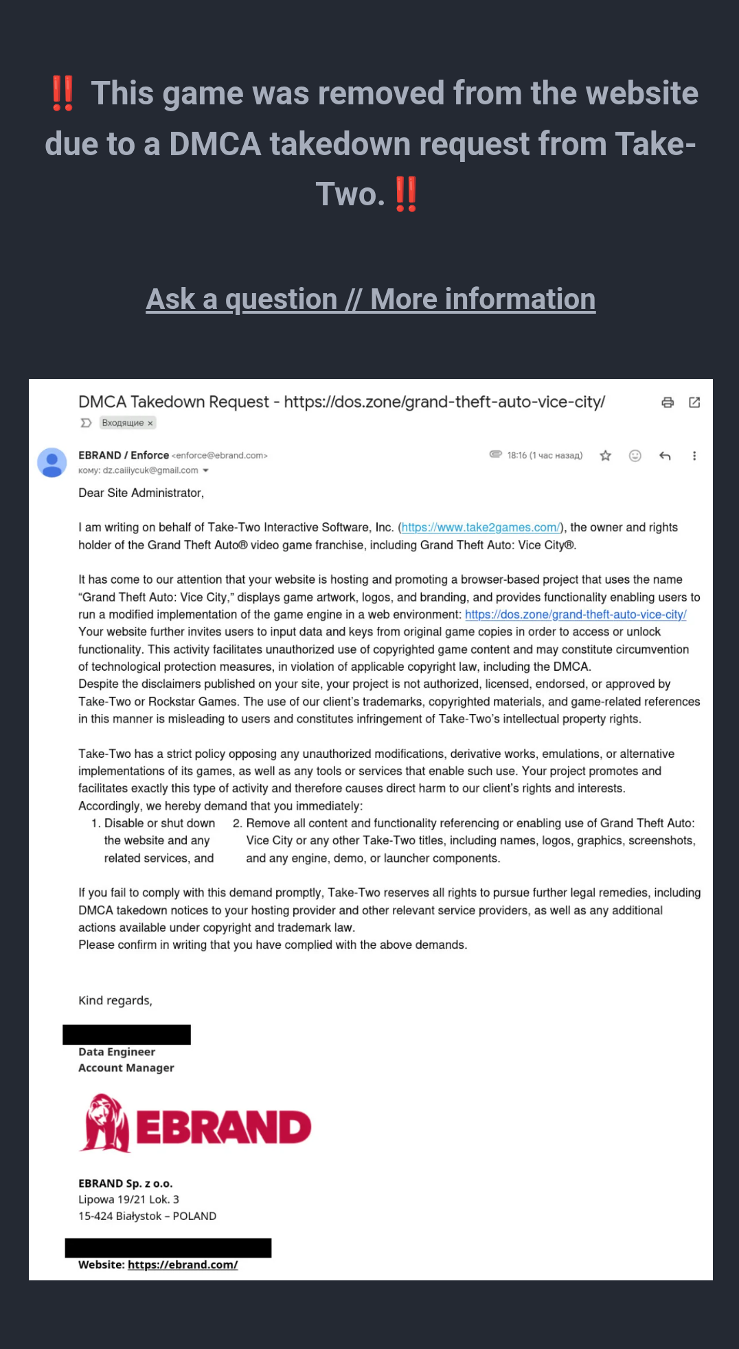 GTA Vice City Browser Port - Now Removed