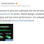 Huawei Nova 15 Series - Weibo Post
