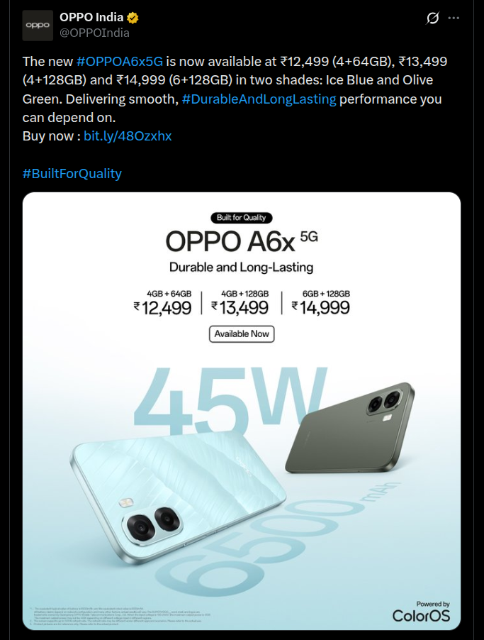 OPPO A6x 5G - X Post