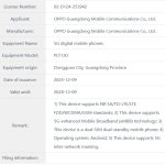 OPPO 'PLT130' Smartphone - MIIT Certification