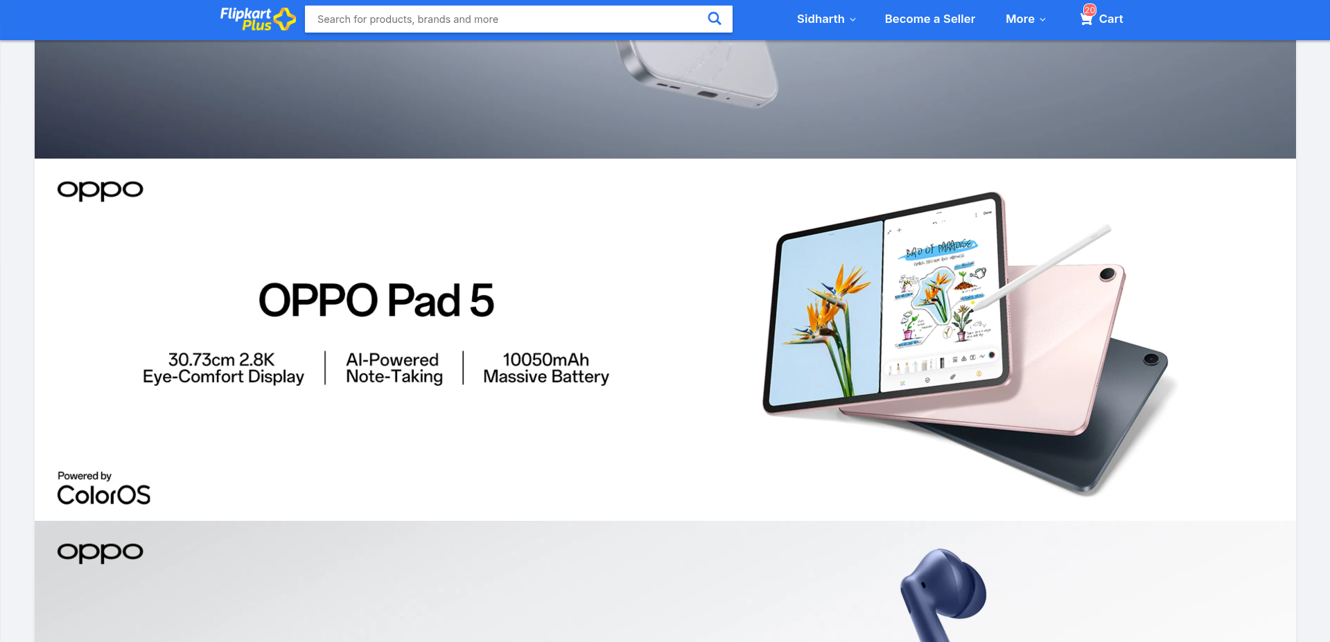 OPPO Pad 5 - Listing on Flipkart