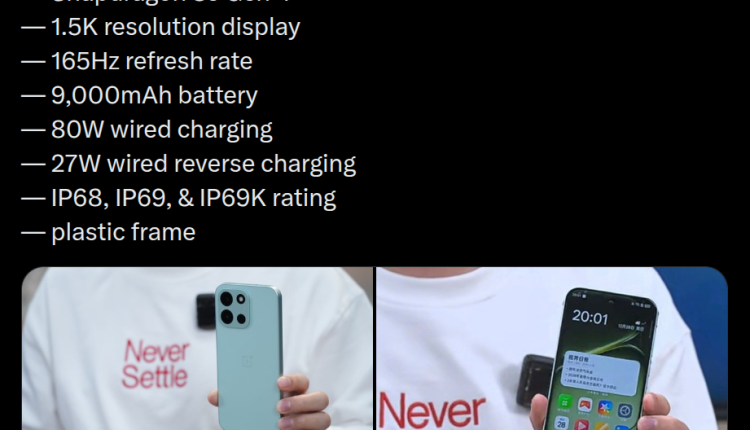 OnePlus Turbo 6 - Details Revealed (X Post)