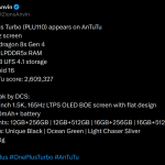 OnePlus Turbo (PLU110) - AnTuTu Benchmark Listing (X Post)