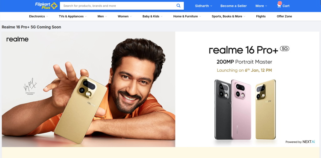 Realme 16 Pro+ 5G - Flipkart Landing Page (1)