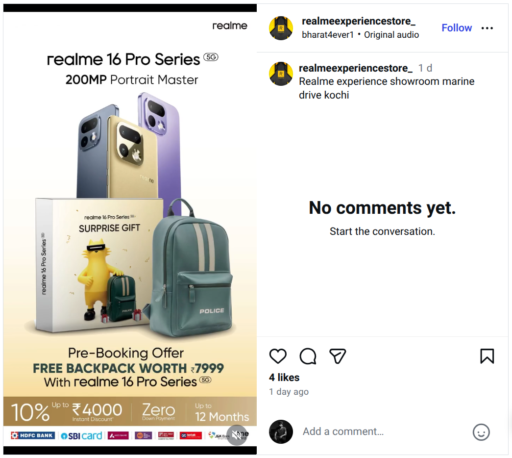 Realme 16 Pro Series 5G - Pre-Booking Offer (INR 7999-Worth Free Backpack)