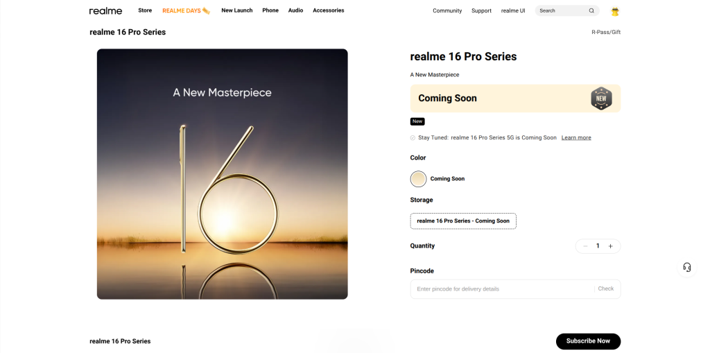 Realme 16 Pro Series 5G - Product Page