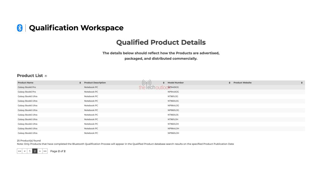 Samsung Galaxy Book 6 Series - Bluetooth SIG Certification (2)