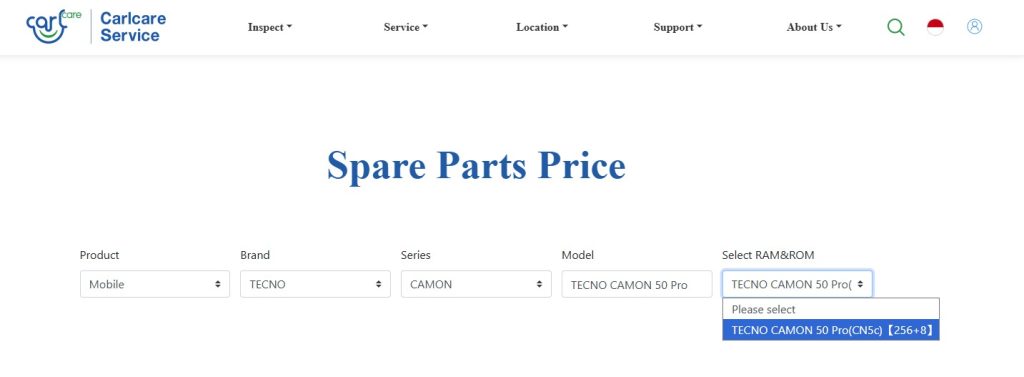 Tecno Camon 50 Pro 4G (CN5c) - Carlcare Service Listing