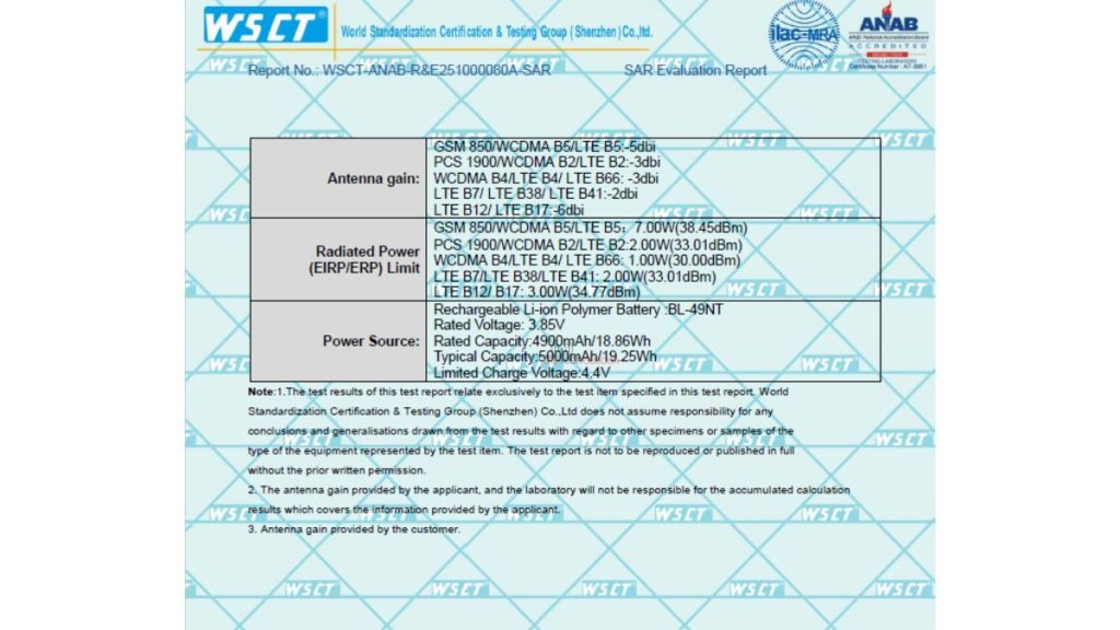 Tecno Pop 20 aka Tecno Pop X aka Tecno Spark Go 3 spotted on FCC Battery specs