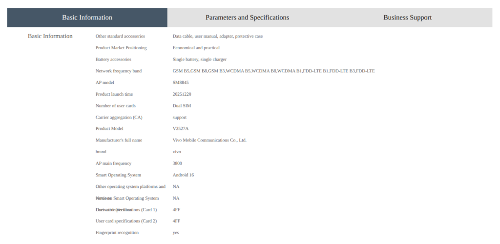 Vivo S50 Pro mini (V2527A) - China Telecom Listing (2)
