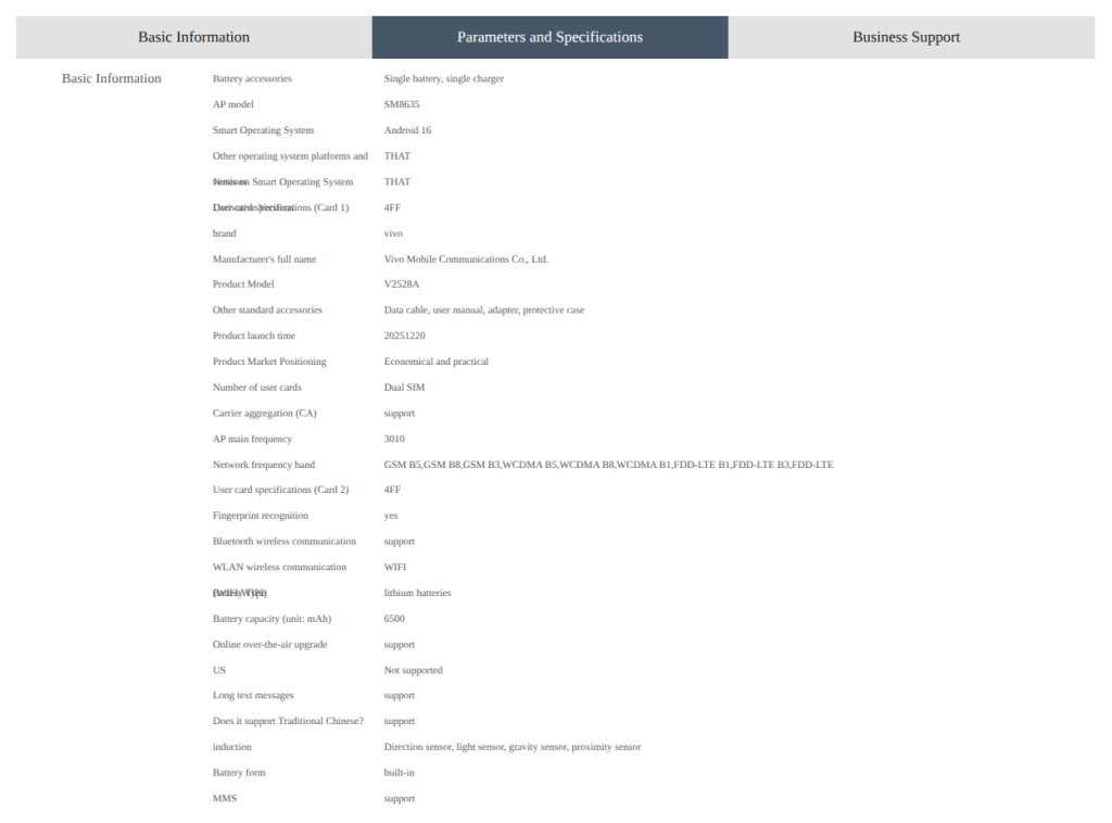 Vivo S50 (V2528A) - China Telecom Listing (3)