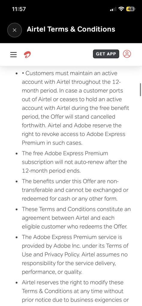 Airtel Adobe Express Premium