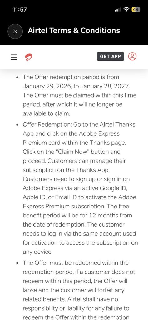 Airtel Adobe Express Premium