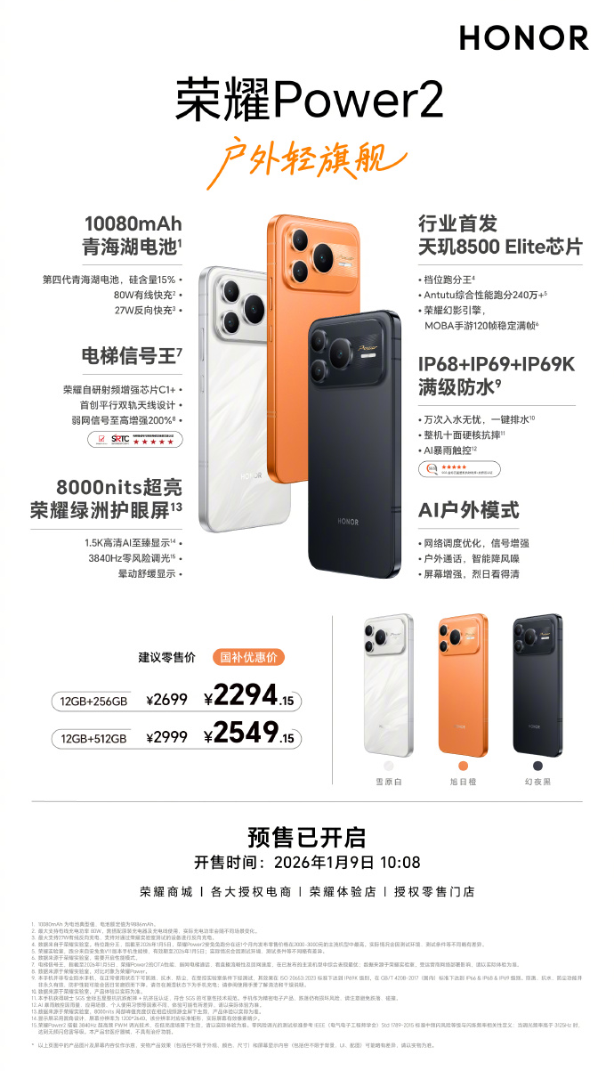 Honor Power 2 (Specs)