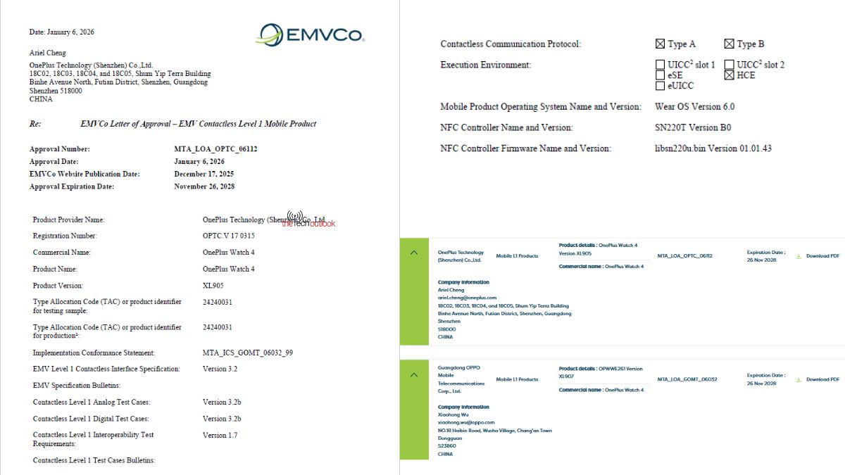 OnePlus Watch 4 spotted on EMVCO
