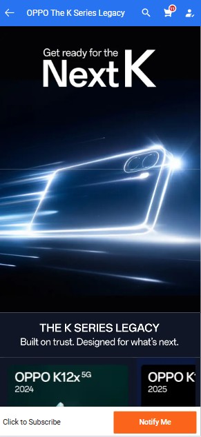 Oppo's K Series smartphone on Flikart teased