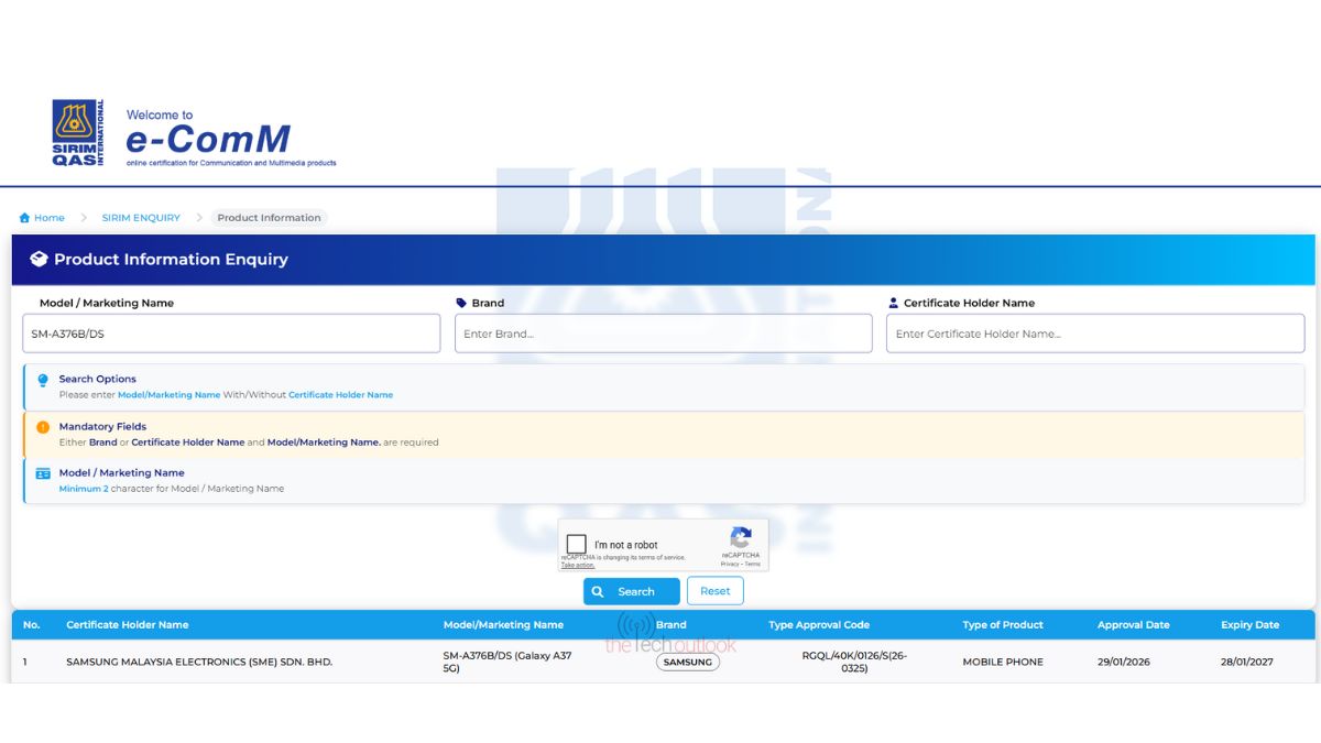 Samsung Galaxy A37 5G spotted on SIRIM