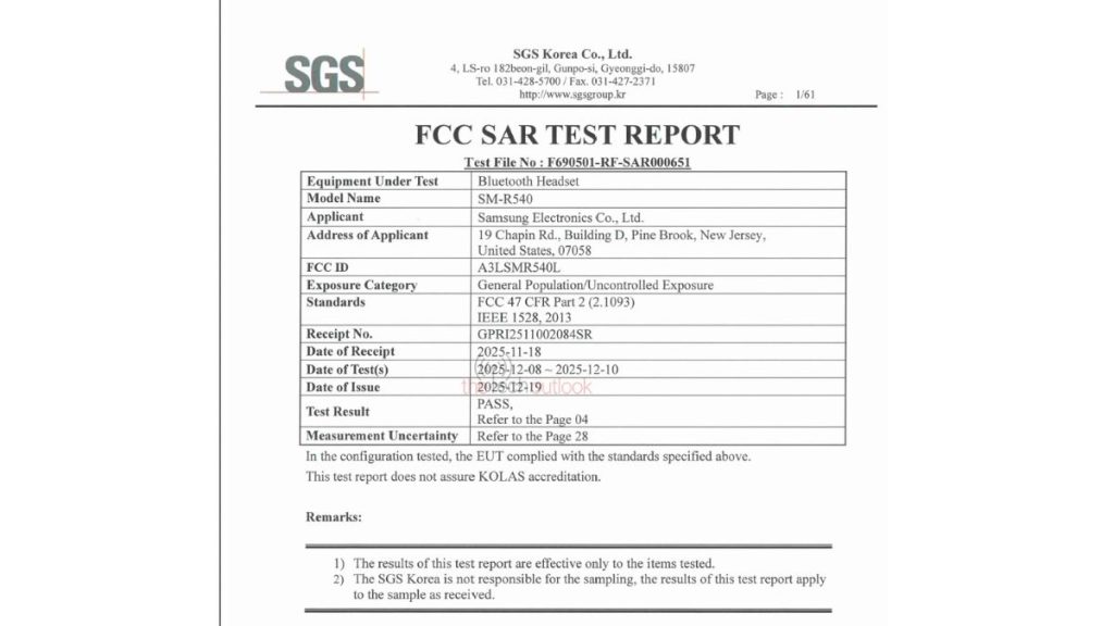 Samsung Galaxy Buds 4 - spotted on FCC