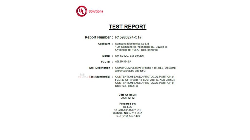 Samsung Galaxy S26 on FCC