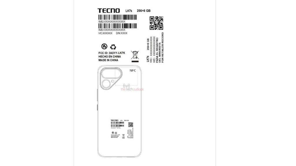Tecno Pova Curve 2 5G spotted on FCC rear Design and Mmory