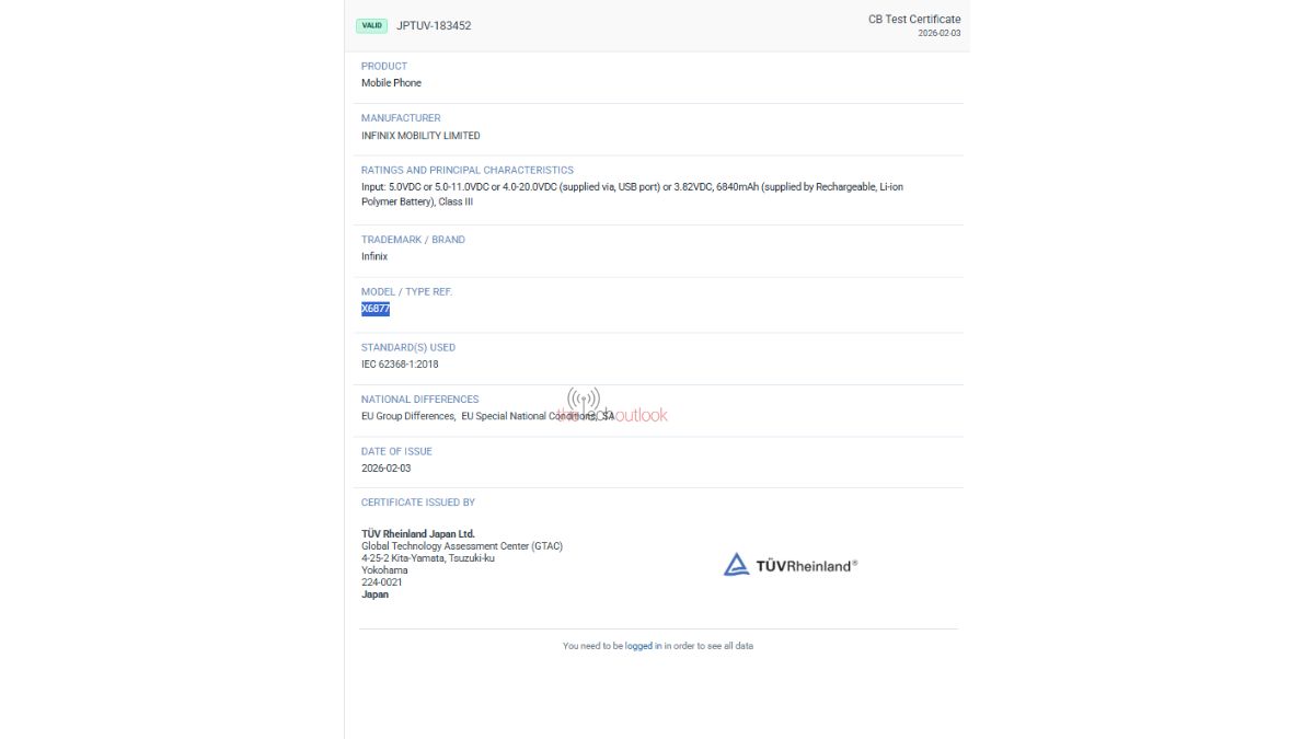 Infinix Note 60 Ultra TUV
