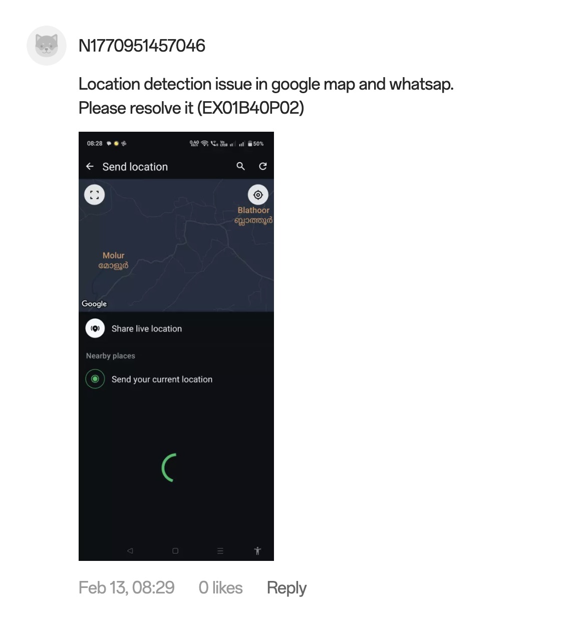 Location Sharing Glitch In WhatsApp After the Feb SOTA Update