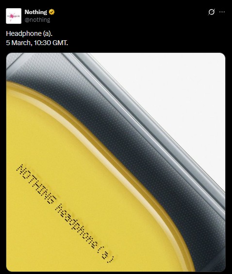 Nothing Headphone (a) Global Launch Confirmed via X Post