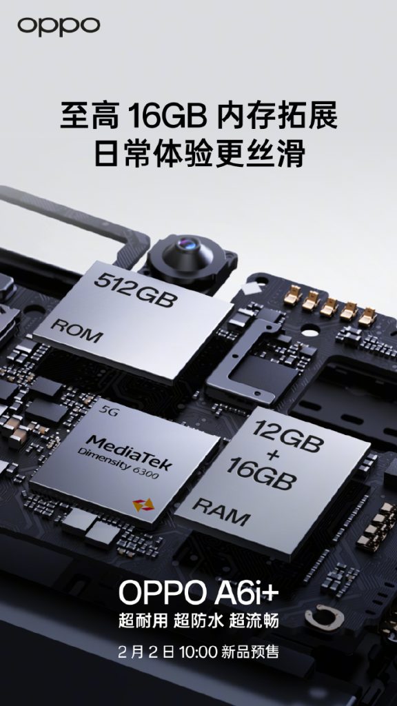 Oppo A6i+ MediaTek Dimensity 6300 and Memory