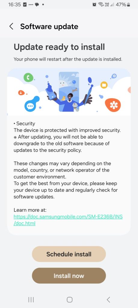 Samsung Galaxy F23 5G Feb Update