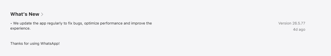 Whatsapp .26.5.77