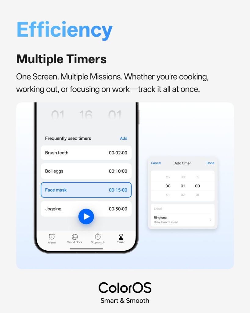 ColorOS March 2026 Update - Efficiency Timers