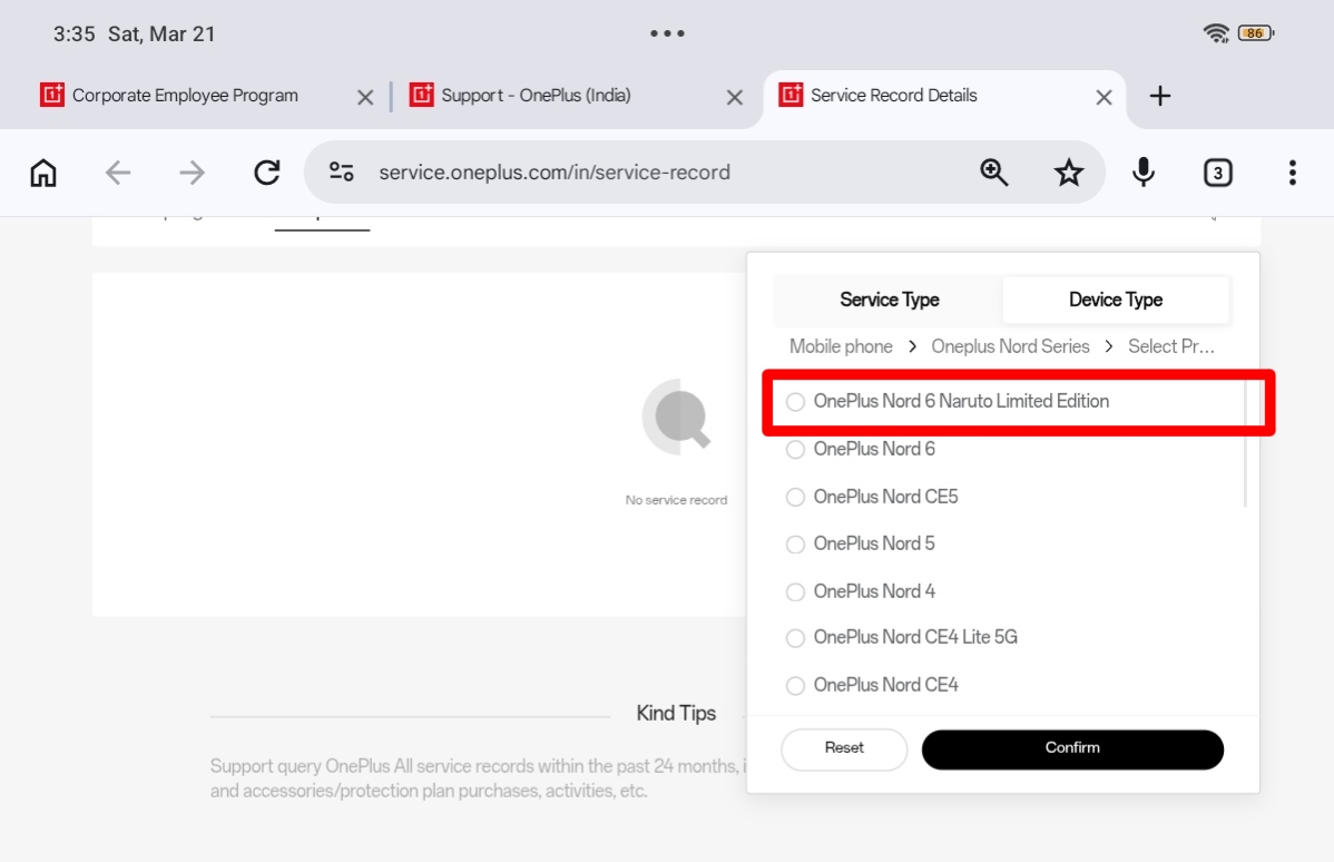 Nord 6 Naruto Edition spotted on OnePlus India Suport Page