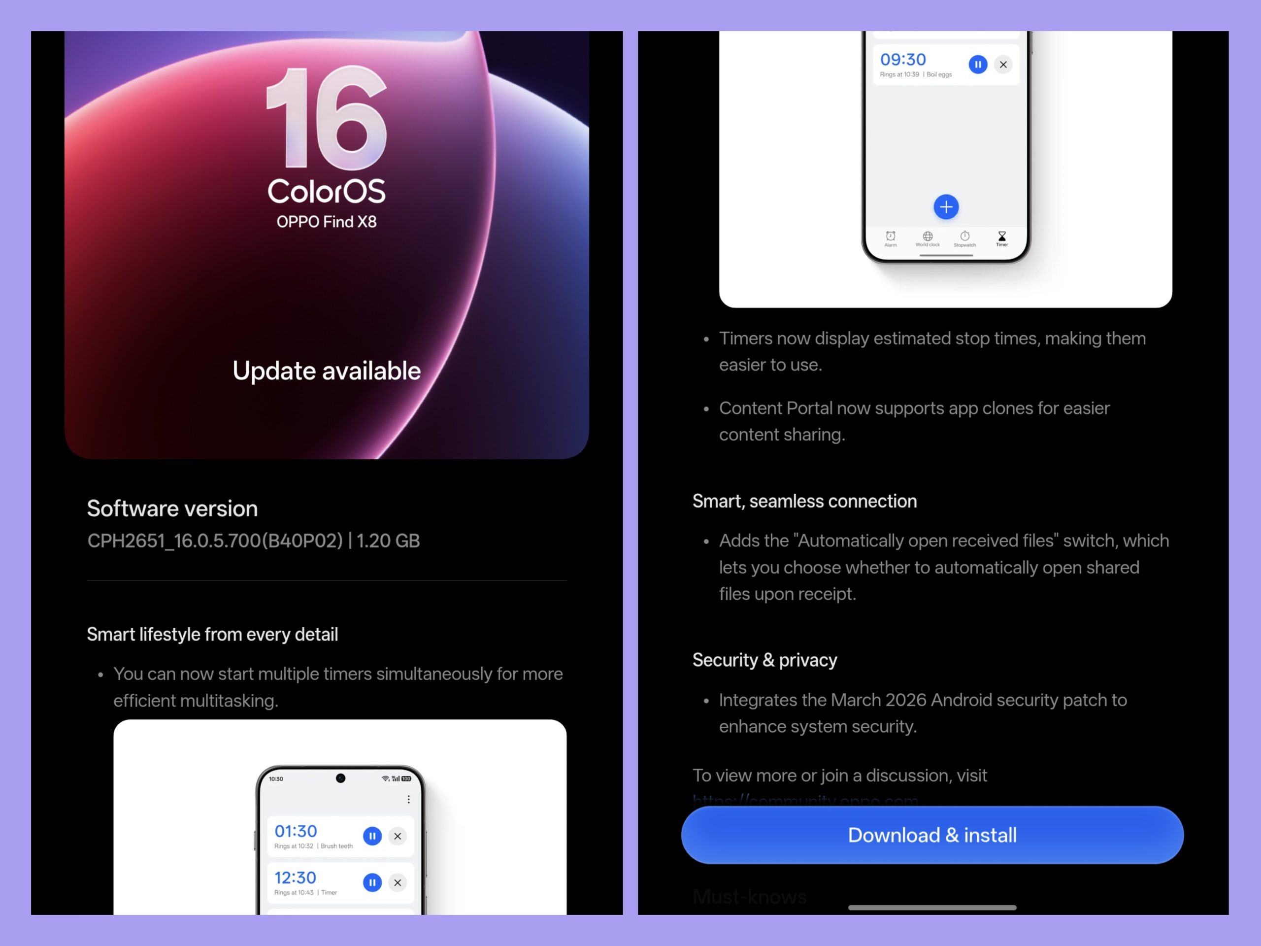 Oppo Find X8 - March 2026 Update