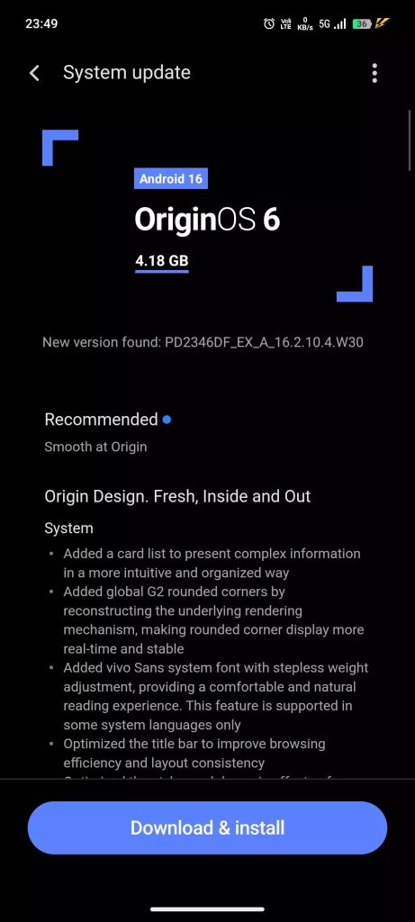 OriginOS 6 -Vivo T3 5G