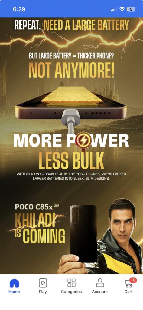 Poco C85x 5G- Banner on Flipkart