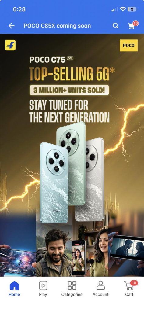 Poco C85x 5G- Banner on Flipkart