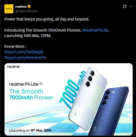 Realme P4 Lite 5G - X Post