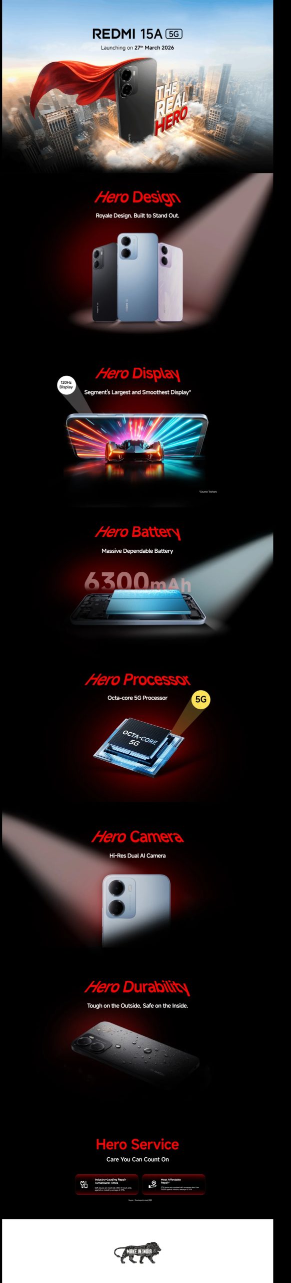 Redmi 15A - Specs Revealed viaa Microsite