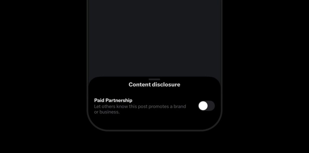 Sponsored Post Label on X - Content Disclosure Box