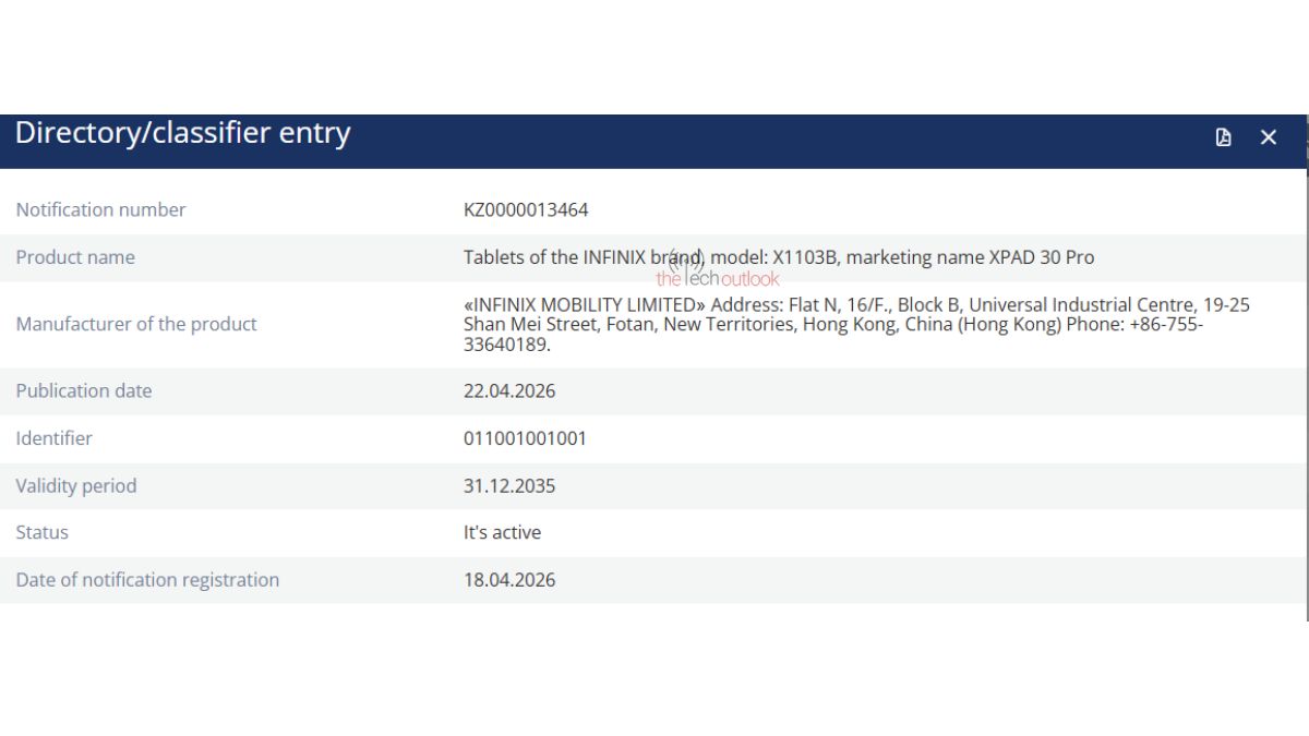 Infinix XPAD 30 Pro - EEC