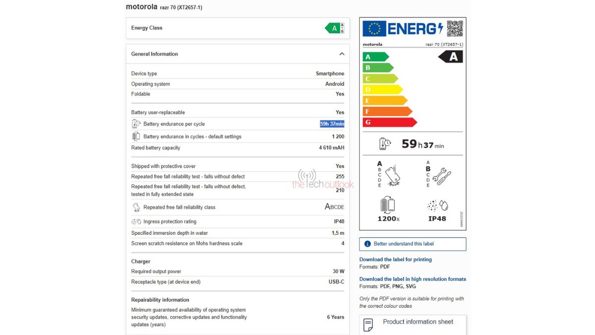 Motorola Razr 70 -EPREL