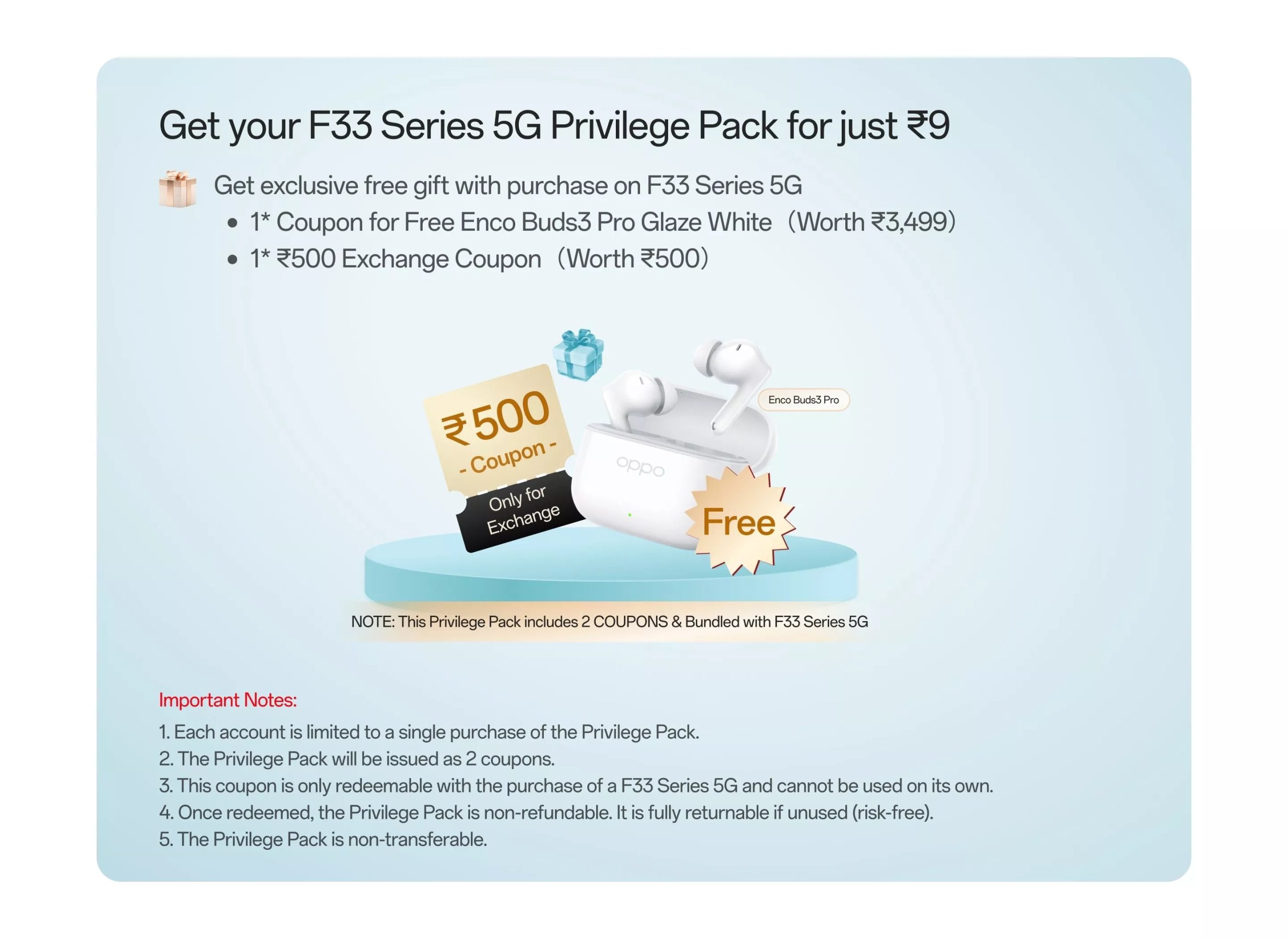 Oppo F33 Series Privledge Pack