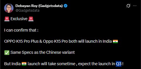 Oppo K15 Pro Series India Launch Tipped