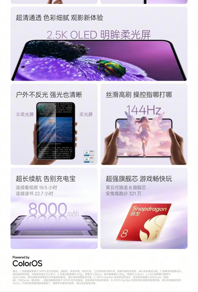 Oppo Pad Mini Specs